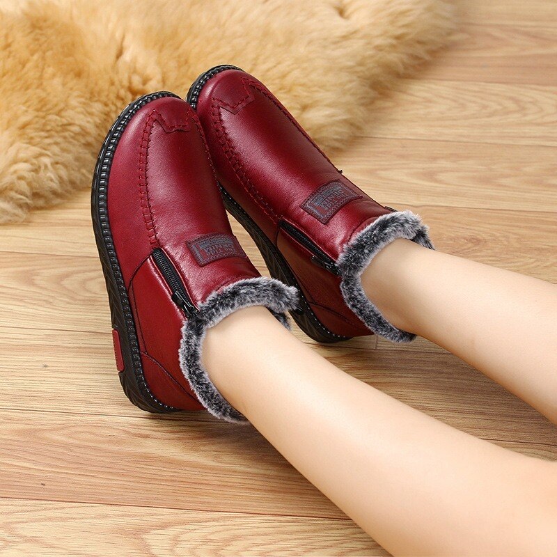 Orthopedic Planet Non-slip Winter Leather Boots Womens
